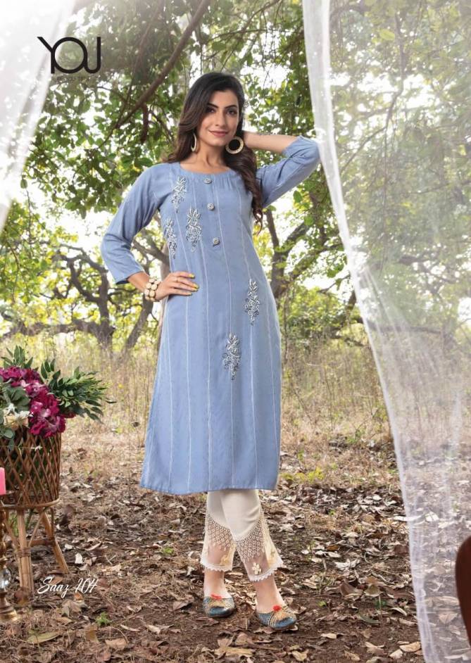 Wanna Saaz New Designer Fancy Ethnic Wear Kurti With Pant Collection